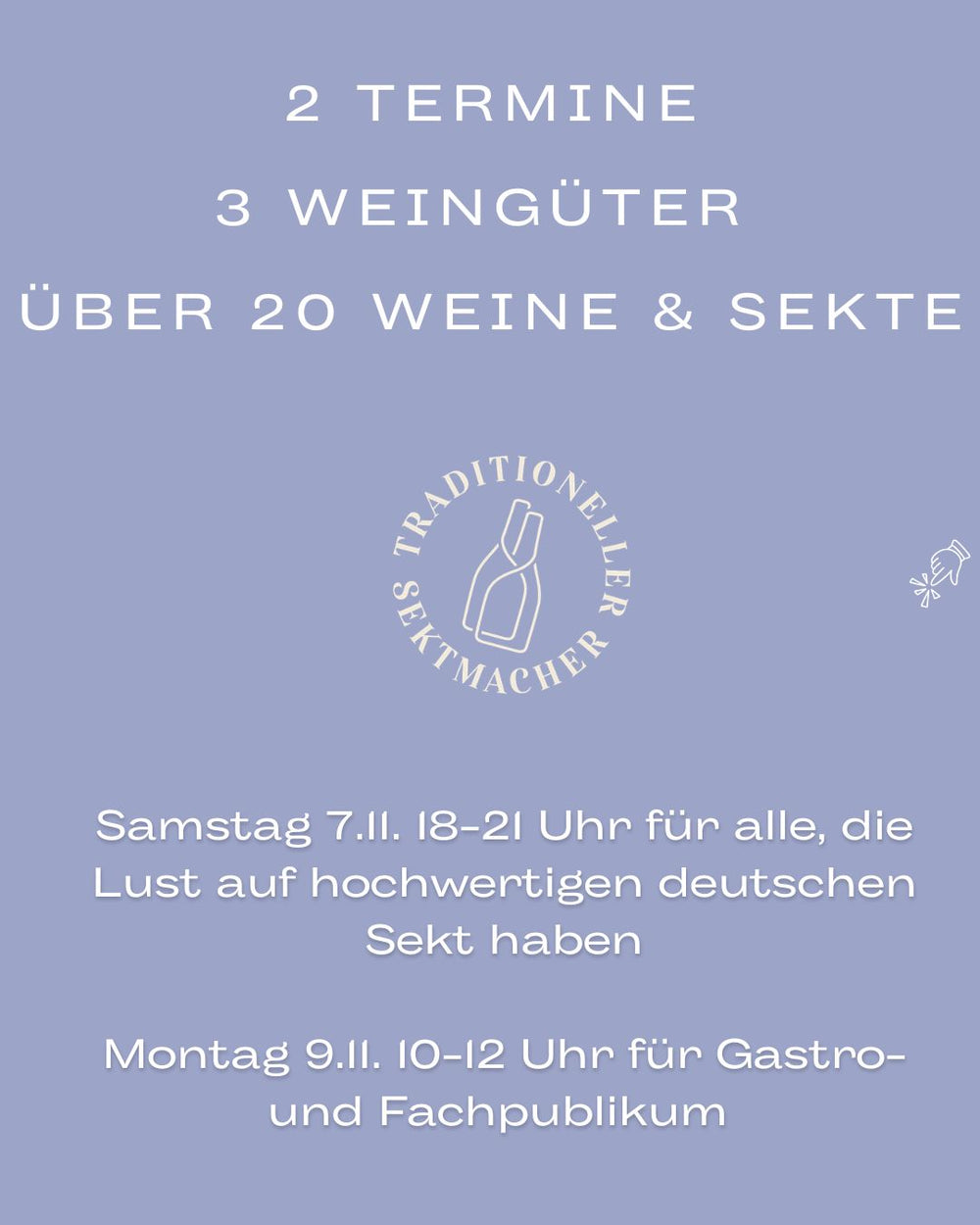 🍾Winzer*innen zu Gast | Sa 07.Nov · 18-21h · Charlotte by Sparkling Berlin