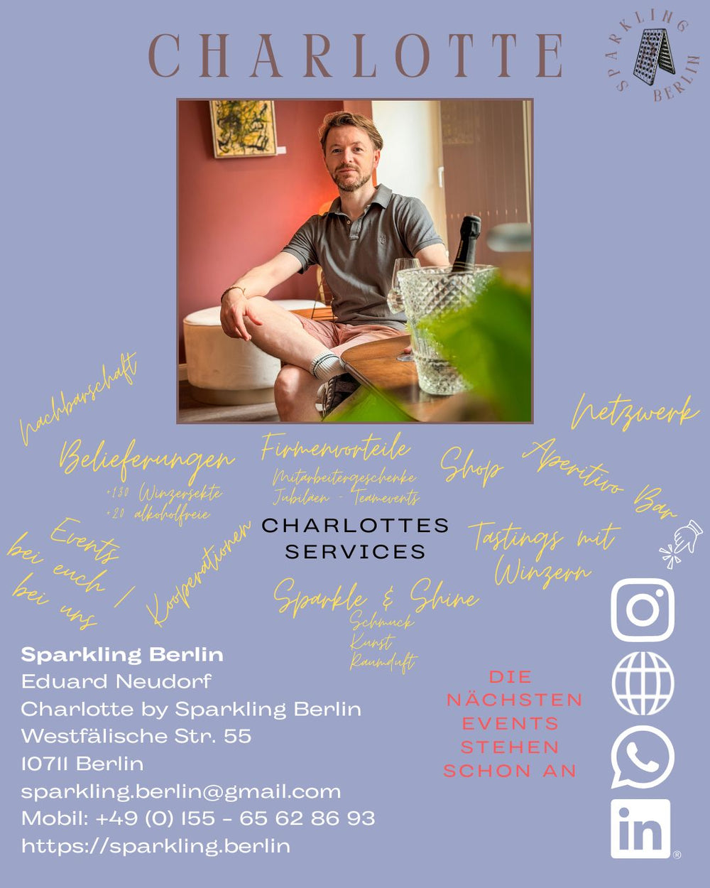 🍾Winzer*innen zu Gast | Sa 07.Nov · 18-21h · Charlotte by Sparkling Berlin